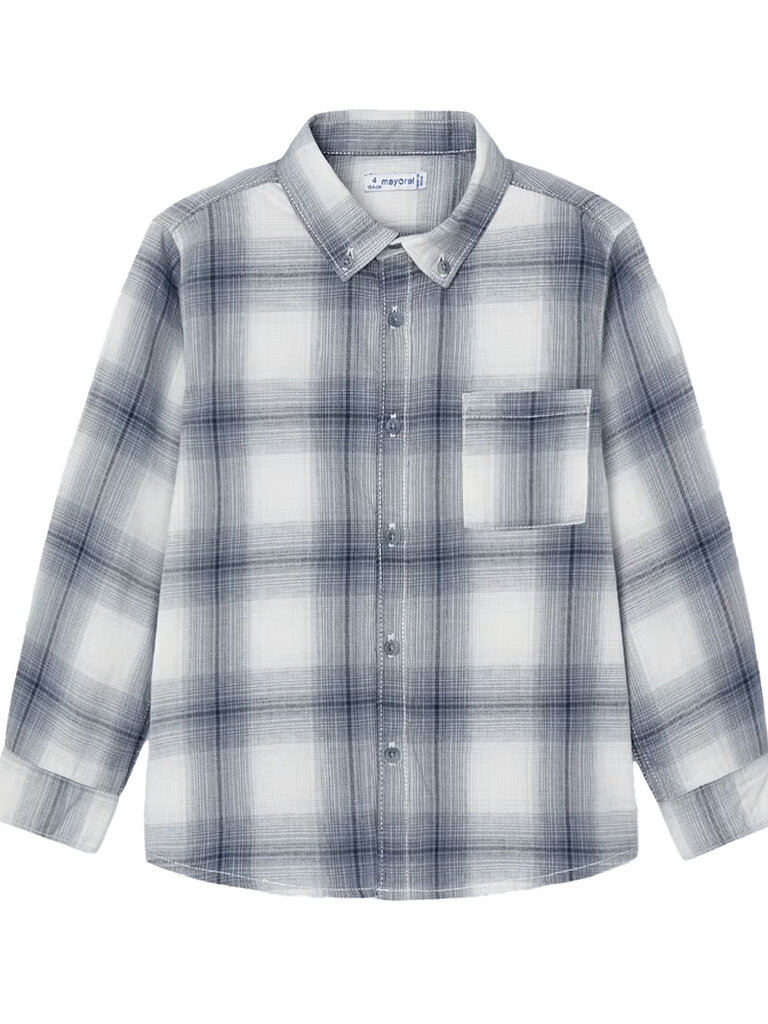 Mayoral Cloudy Grey Checked Shirt