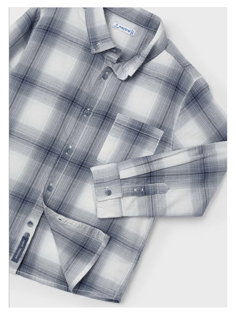 Mayoral Cloudy Grey Checked Shirt
