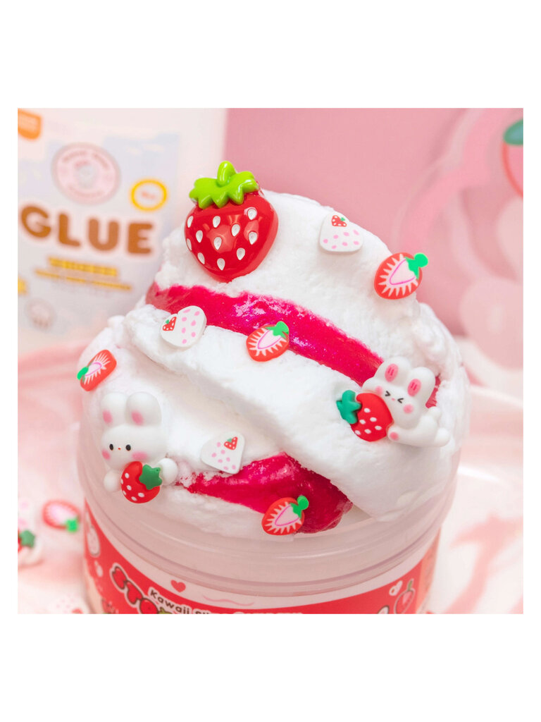 Kawaii Slime Straw-Bunny Sponge Cake Cloud Slime