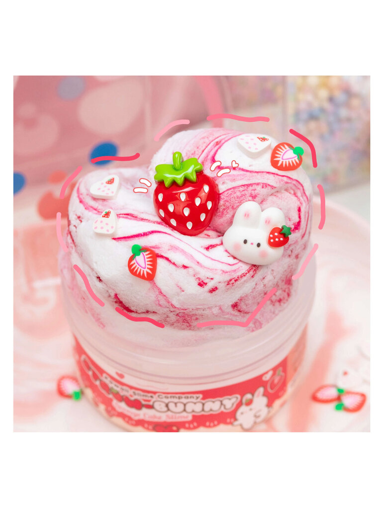 Kawaii Slime Straw-Bunny Sponge Cake Cloud Slime