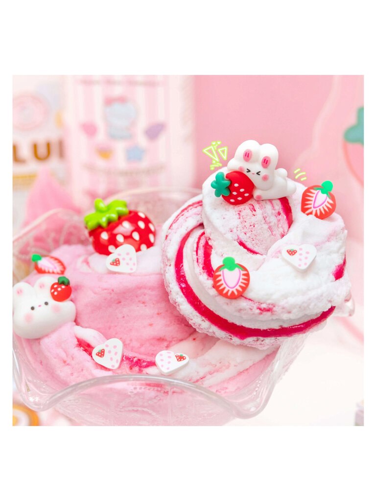 Kawaii Slime Straw-Bunny Sponge Cake Cloud Slime