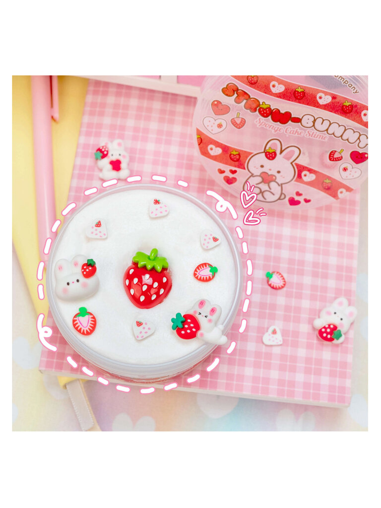 Kawaii Slime Straw-Bunny Sponge Cake Cloud Slime
