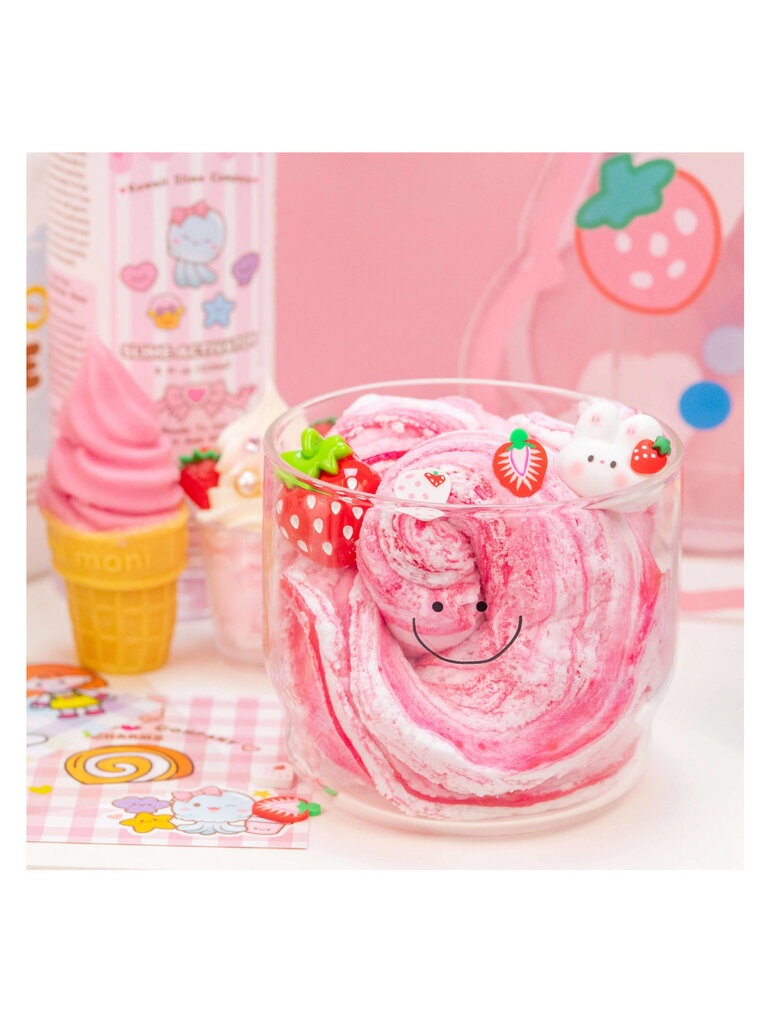 Kawaii Slime Straw-Bunny Sponge Cake Cloud Slime