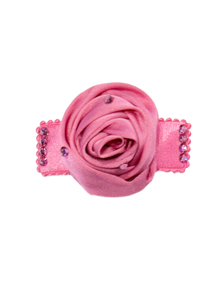 Bari Lynn Crystal Satin Rose Clip