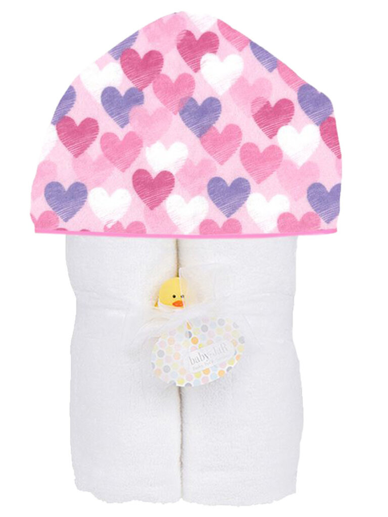 Baby Jar Deluxe Hooded Towel - Doodle Hearts