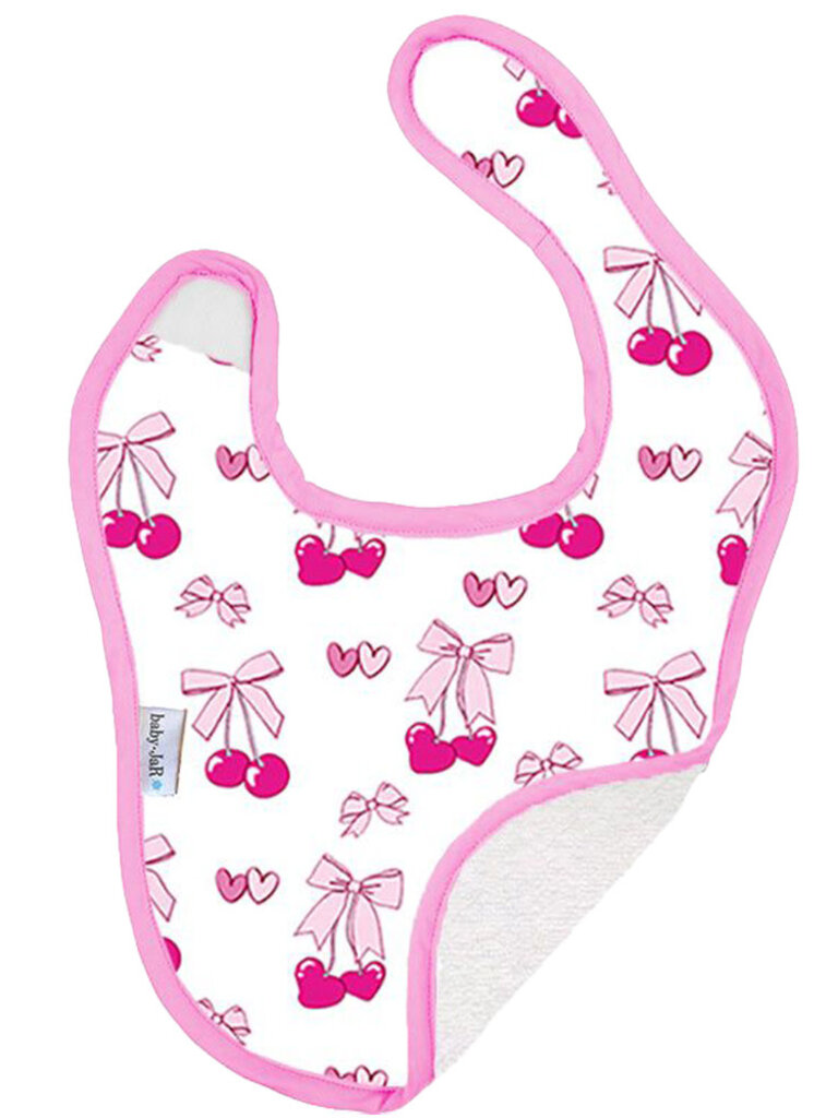 Baby Jar Feeding Bib - Cherry Bows