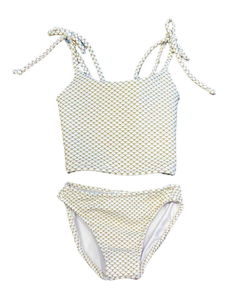 Les Tout Petit White Diamond Tie Bandeukini