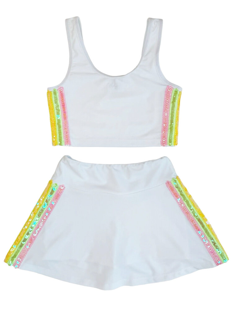 Lola and the Boys Rainbow Sherbet Sequin Tennis Set