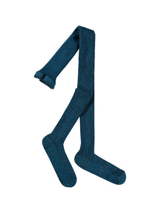 Molo Glitter Rib Tights - Cosmic Green