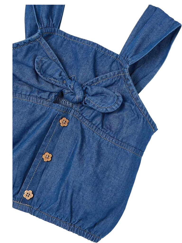 Mayoral Blue Chambray Bow Top