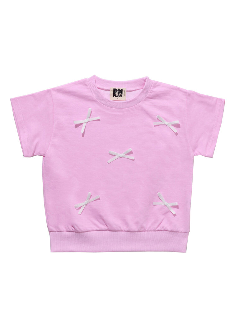 Petite Hailey Light Pink Bow Sweatshirt Set
