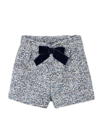 Mayoral Girls Blue Tweed Bow Shorts
