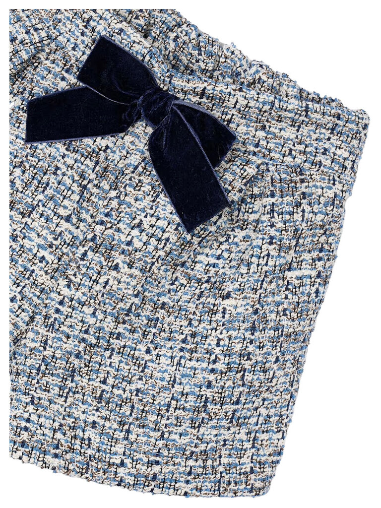 Mayoral Girls Blue Tweed Bow Shorts