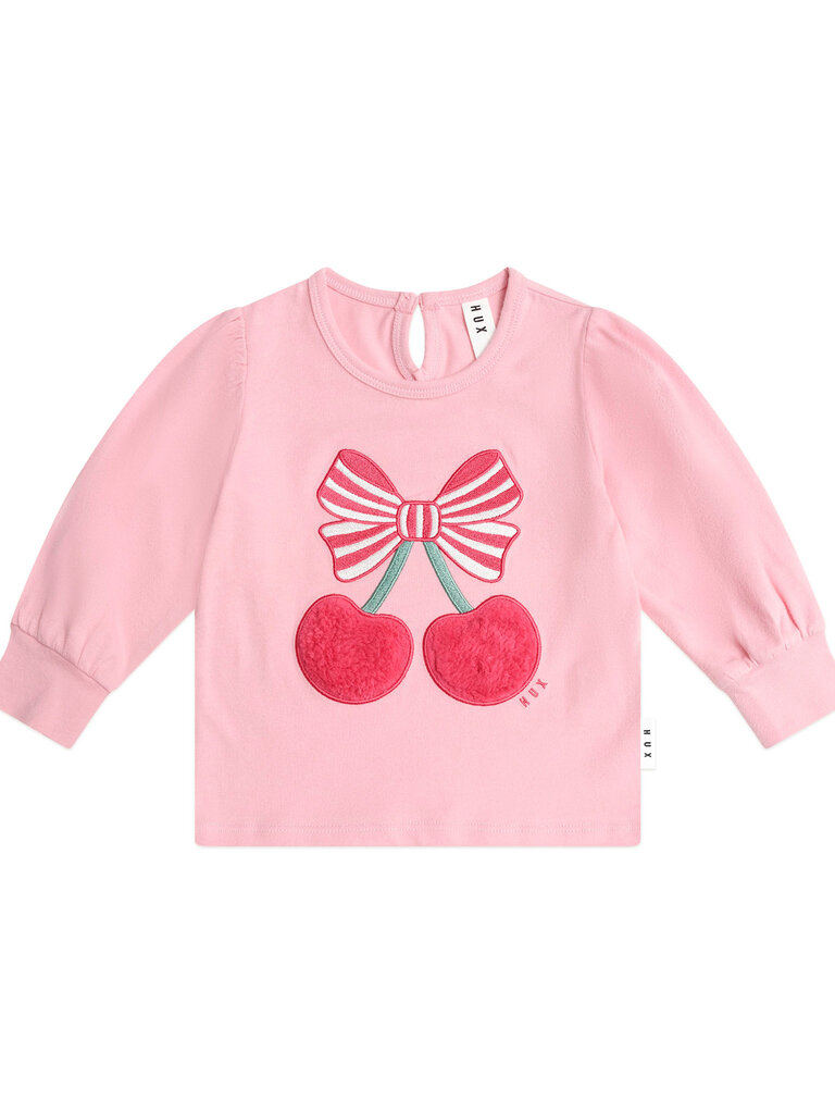 HUXBABY Cherry Pie Puff Sleeve Top