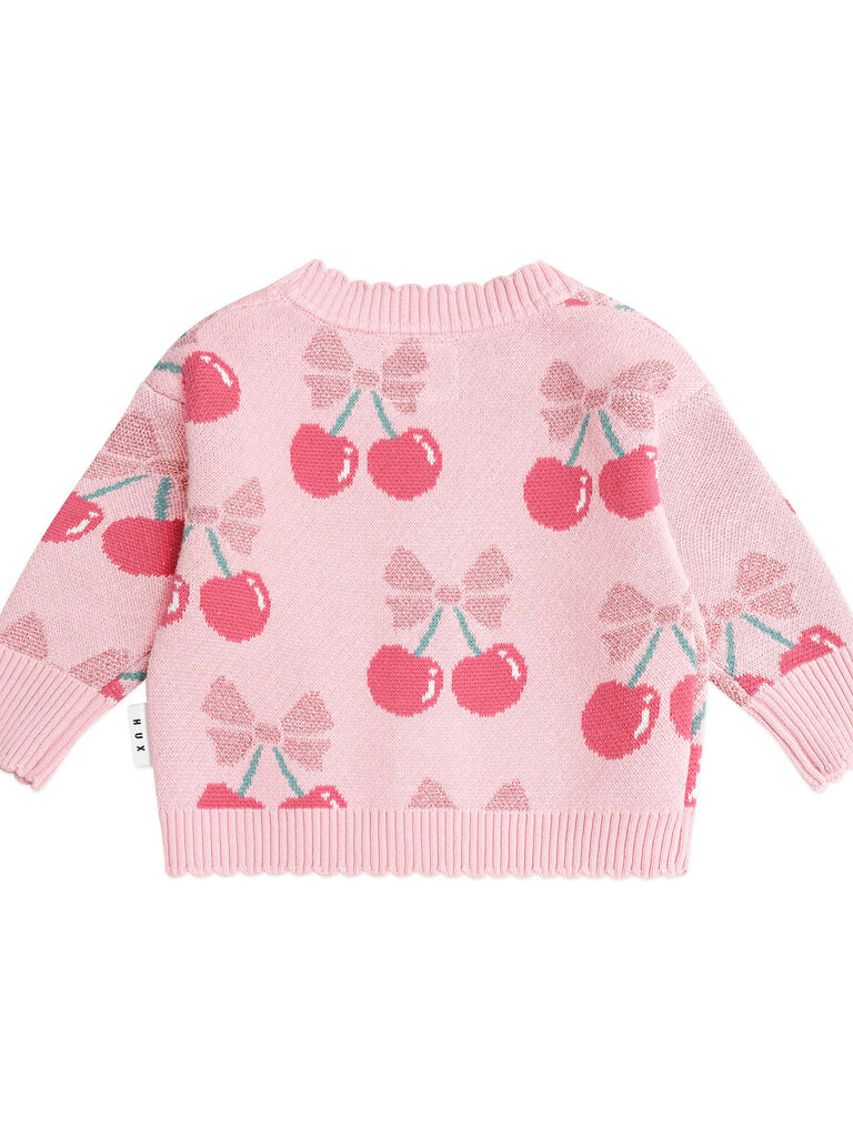 HUXBABY Cherry Pie Scalloped Knit Cardi