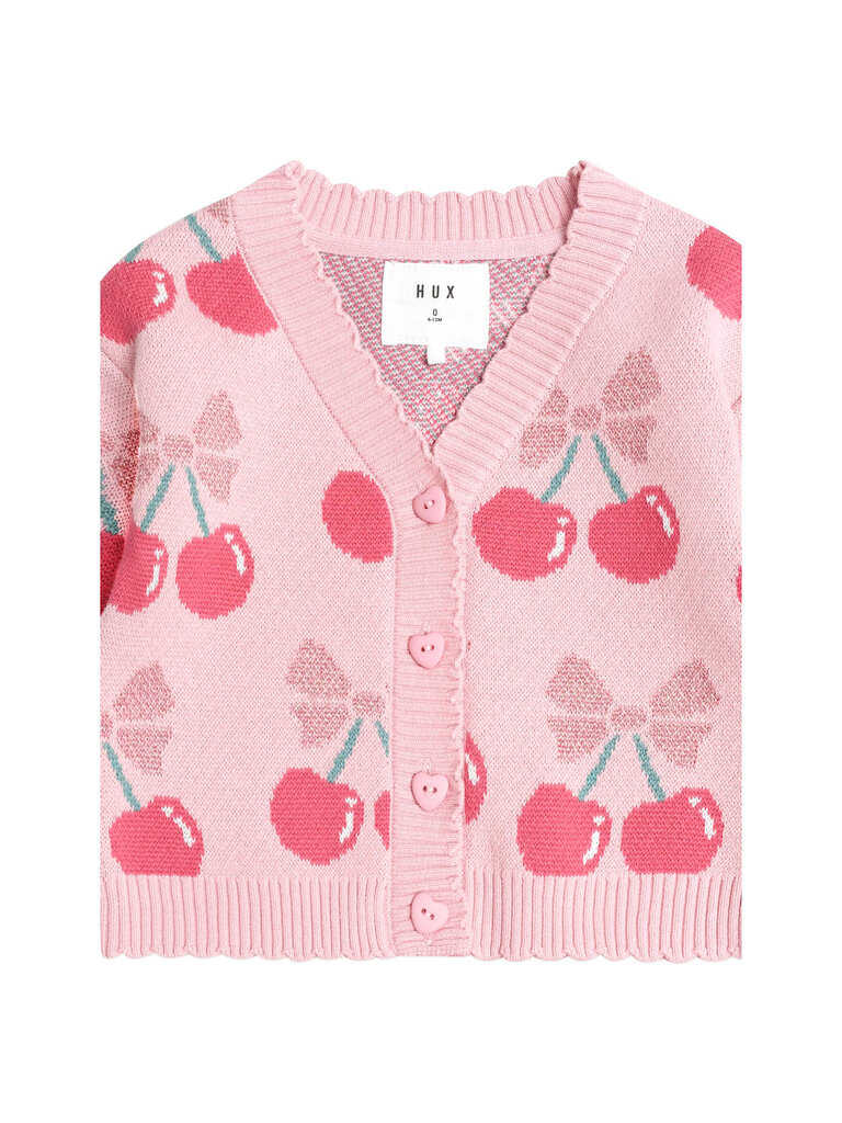 HUXBABY Cherry Pie Scalloped Knit Cardi