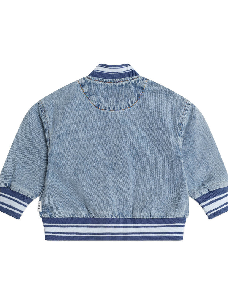 HUXBABY Dreamy Denim Varsity Bomber