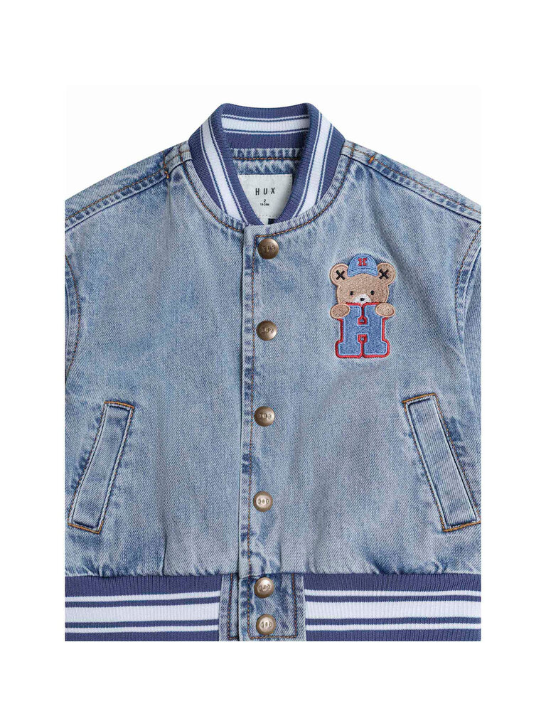 HUXBABY Dreamy Denim Varsity Bomber