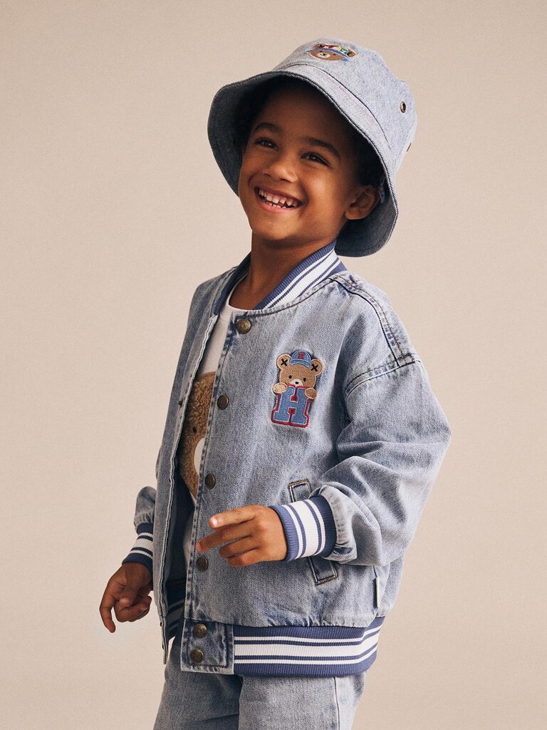 HUXBABY Dreamy Denim Varsity Bomber
