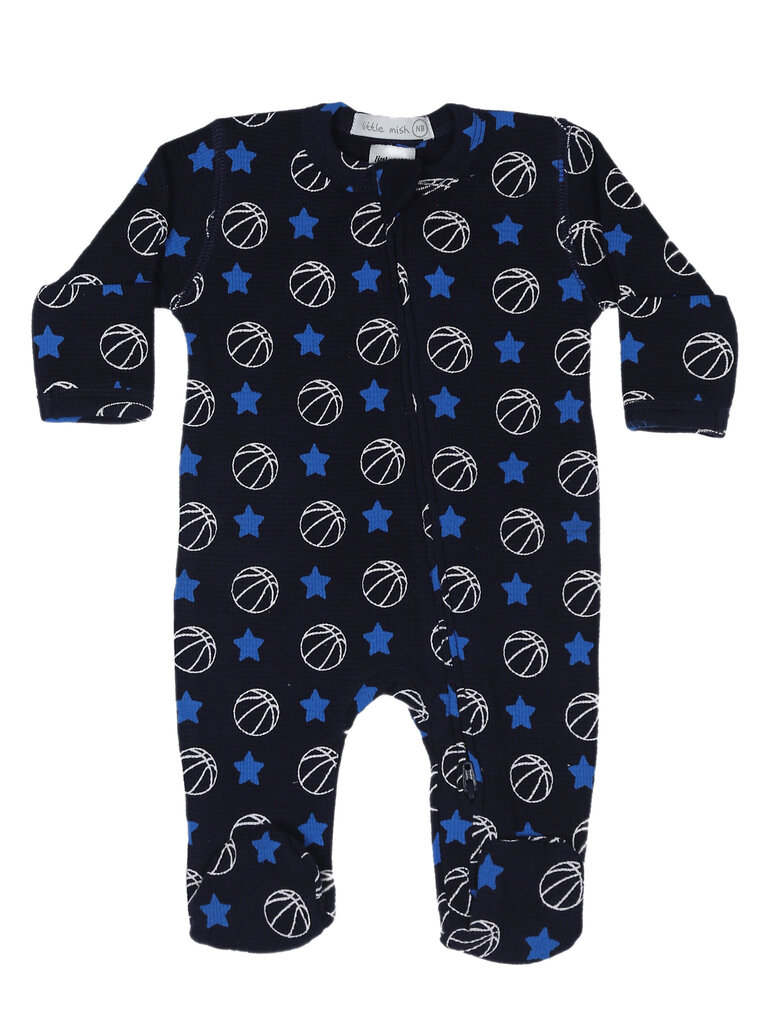 Baby Steps Champions Bball Thermal Zipper Footie