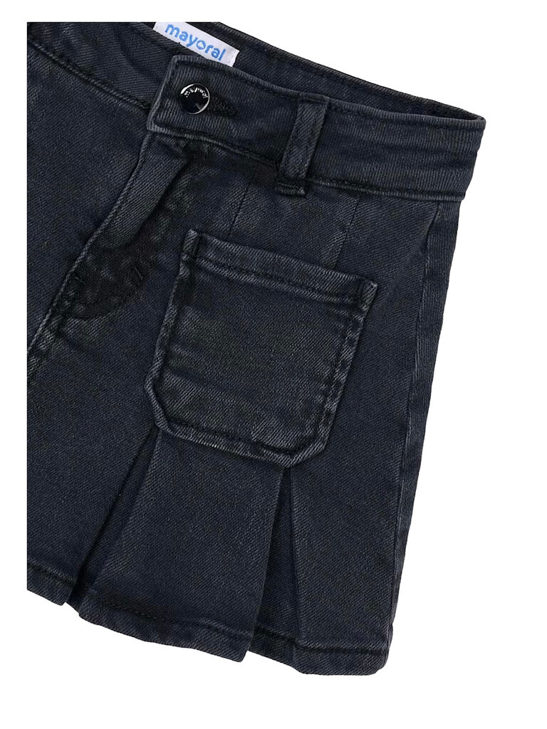 Mayoral Girls Grey Black Denim Skirt