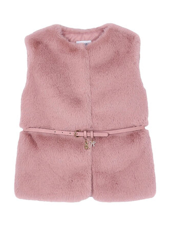 Mayoral Girls Pink Fur Vest w Belt
