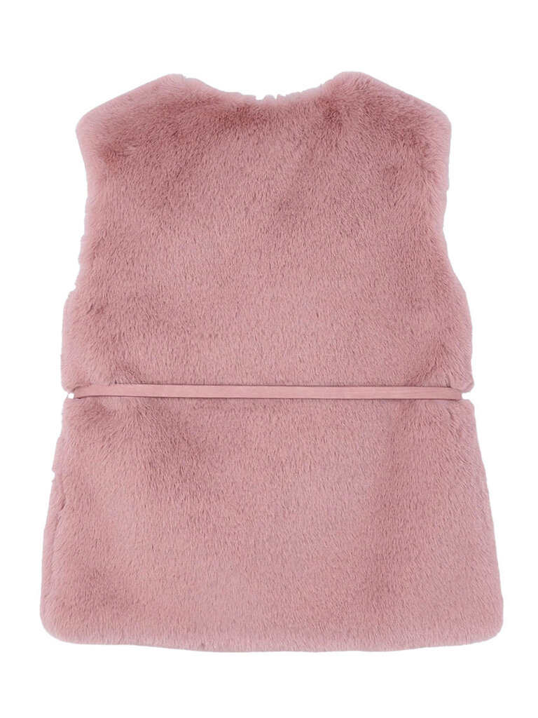 Mayoral Girls Pink Fur Vest w Belt