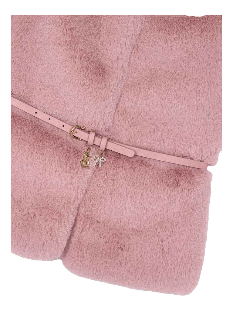 Mayoral Girls Pink Fur Vest w Belt