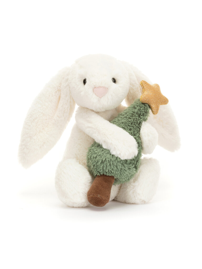 Jellycat Bashful Bunny with Christmas Tree
