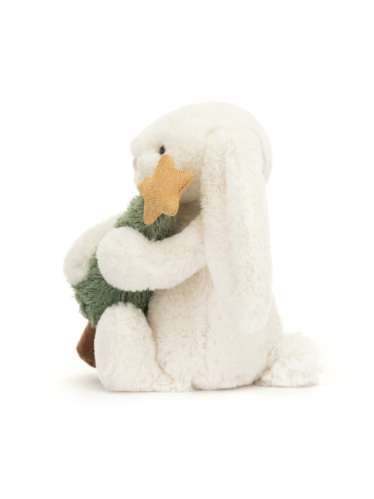 Jellycat Bashful Bunny with Christmas Tree