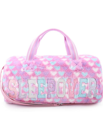 SLEEPOVER Heart Plush Duffle Bag