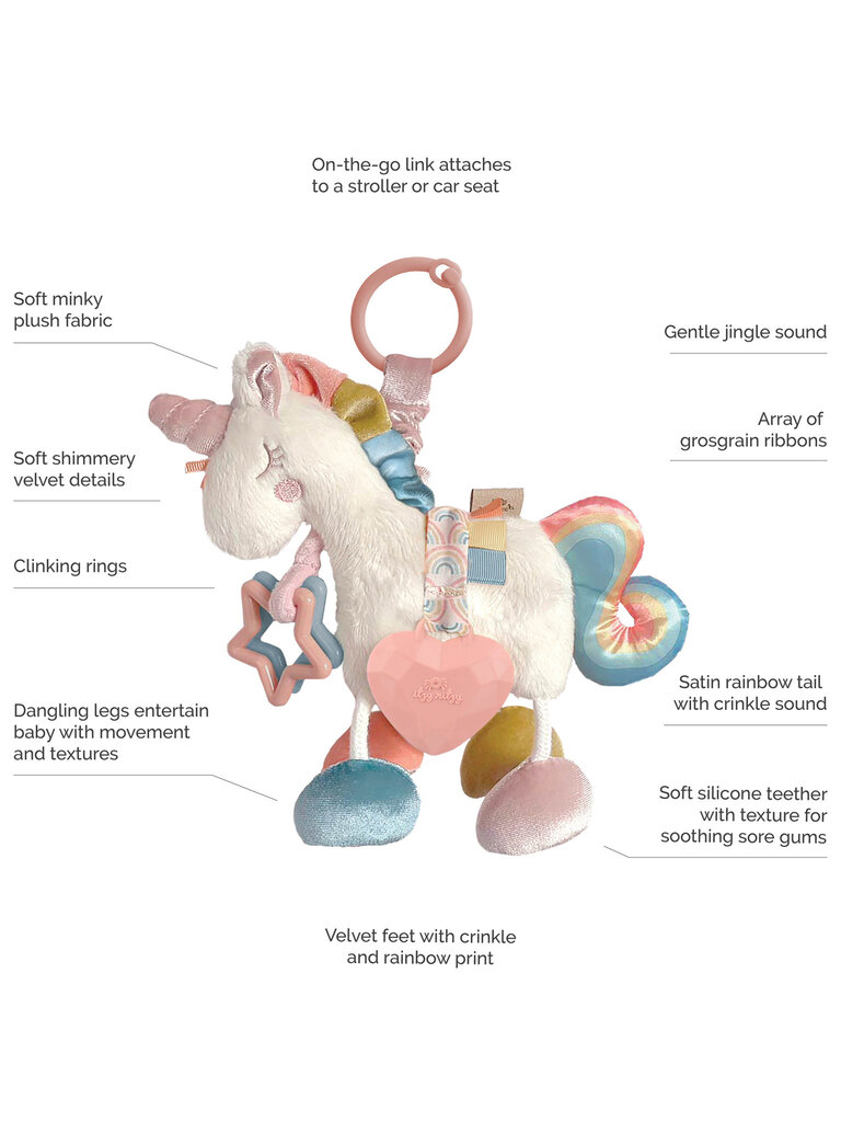 itzy ritzy Unicorn Activity Plush Teether Toy