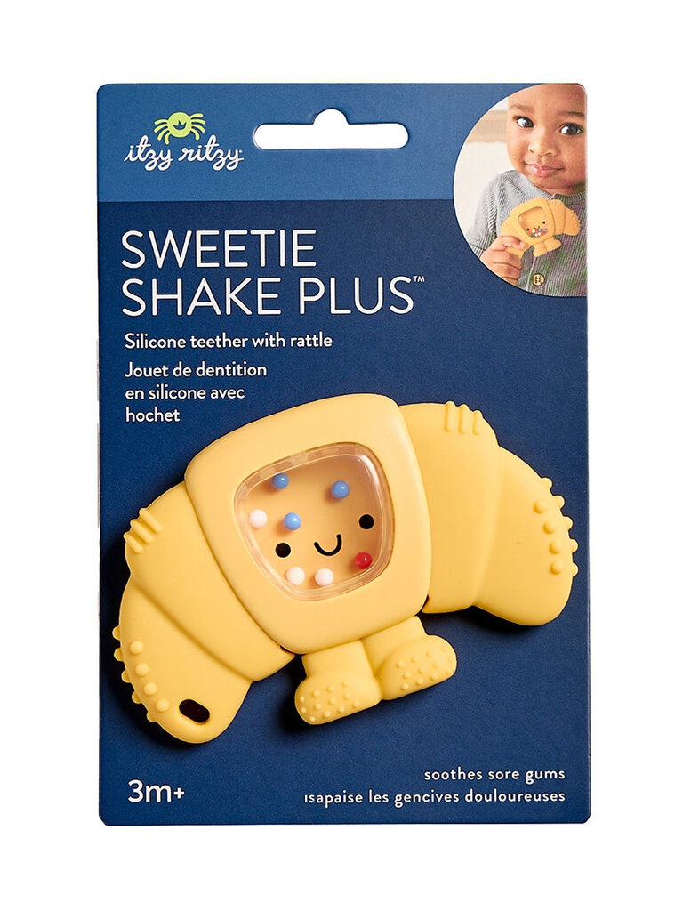 itzy ritzy Croissant Teething + Rattle Toy