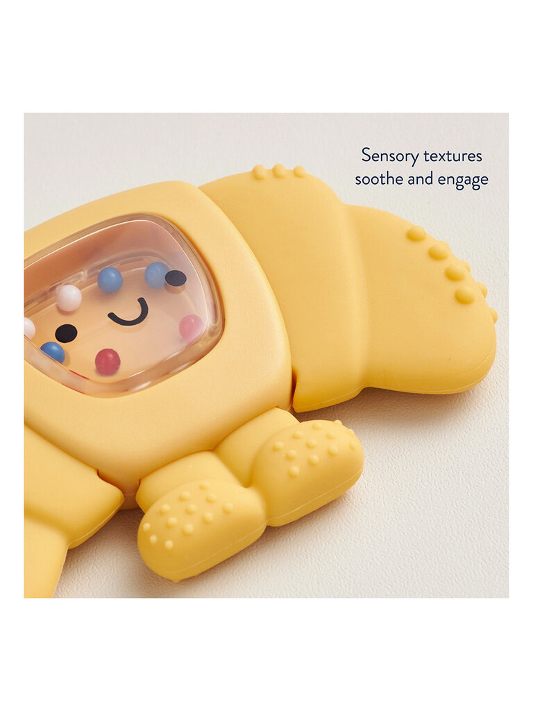 itzy ritzy Croissant Teething + Rattle Toy