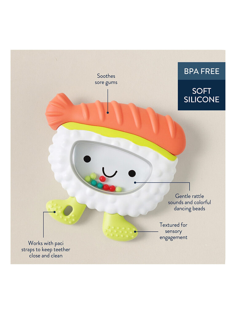 itzy ritzy Sushi Teething + Rattle Toy