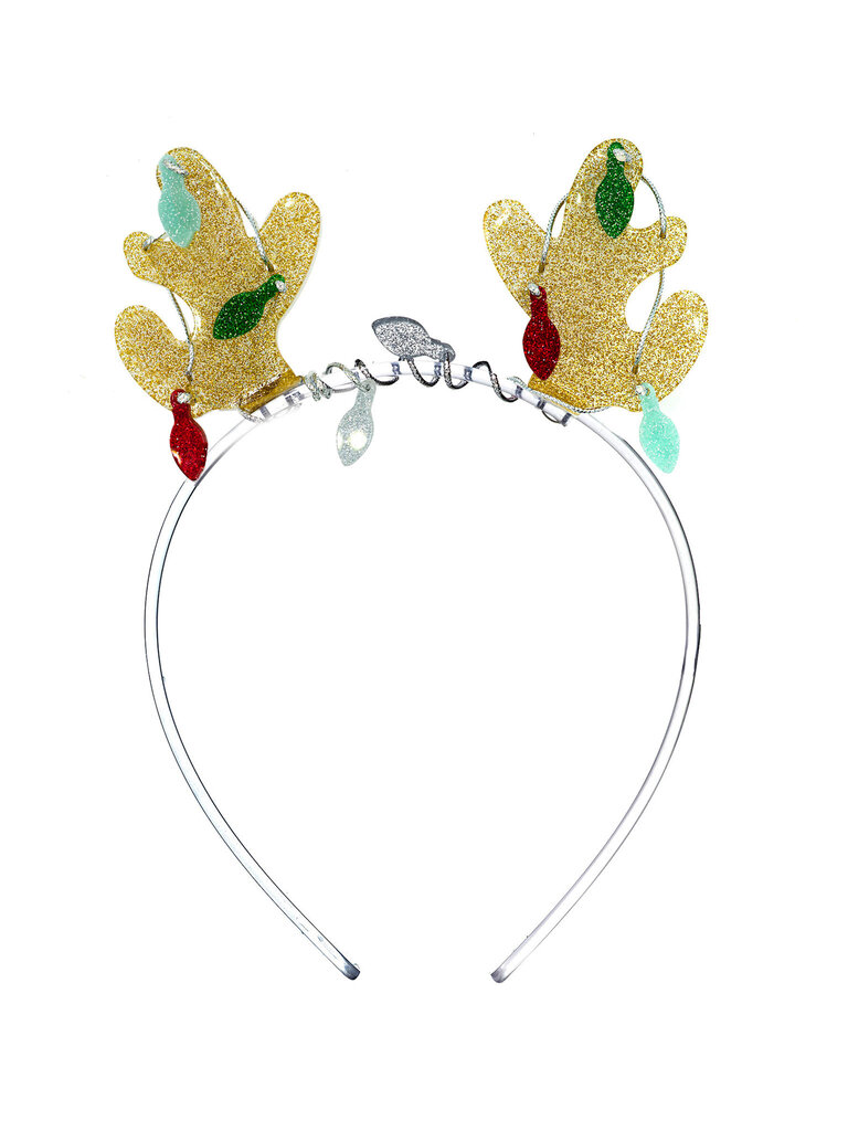 Lilies and Roses Reindeer Antlers Glitter Gold Headband