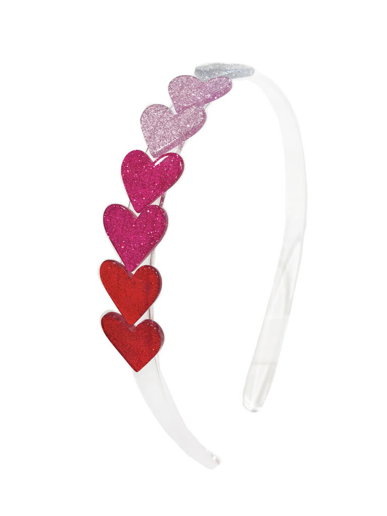 Lilies and Roses Mini Hearts Red Glitter Headband
