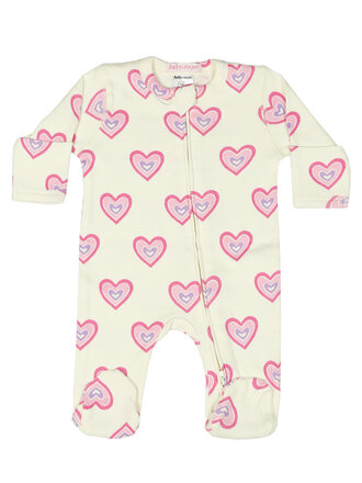 Baby Steps Soft Heart Zipper Footie Baby Steps Soft Heart Zipper Footie