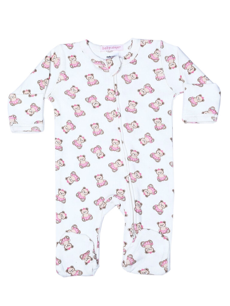 Baby Steps Princess Bear Zipper Footie