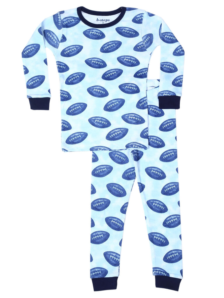 Baby Steps Blue Football Pajamas
