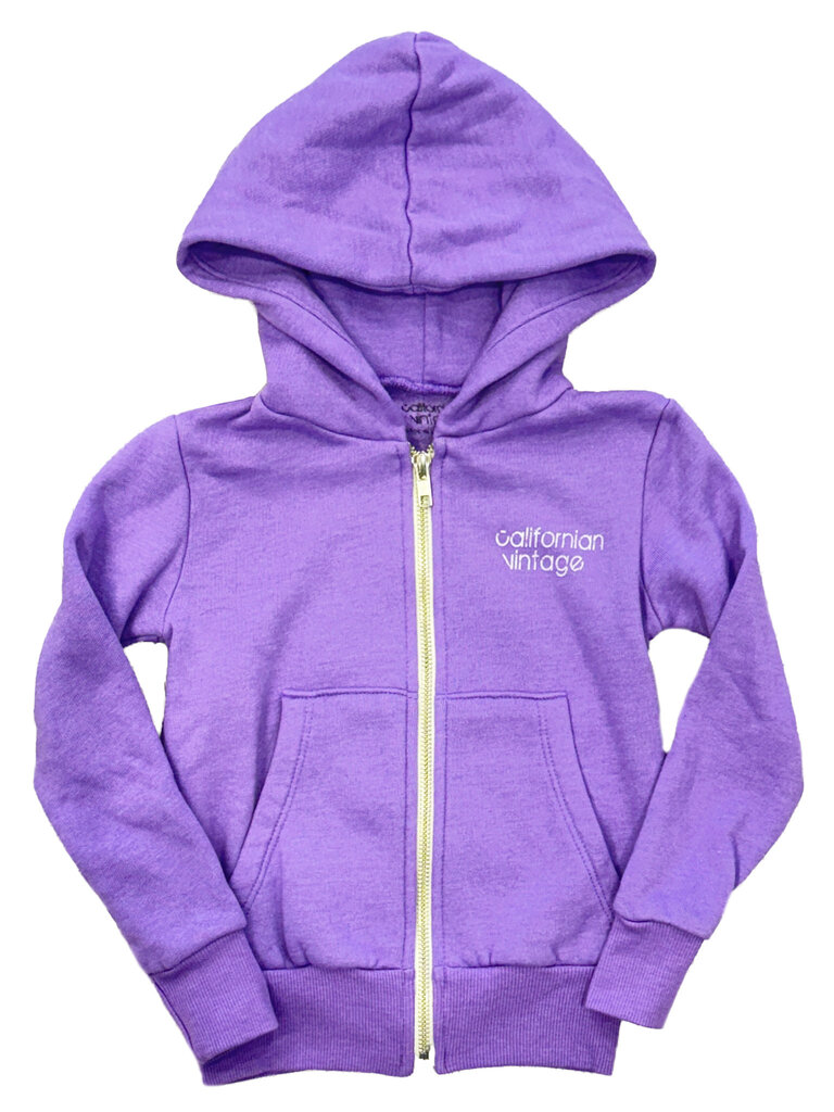 Californian Vintage Purple Teddy Bear Zip Hoodie