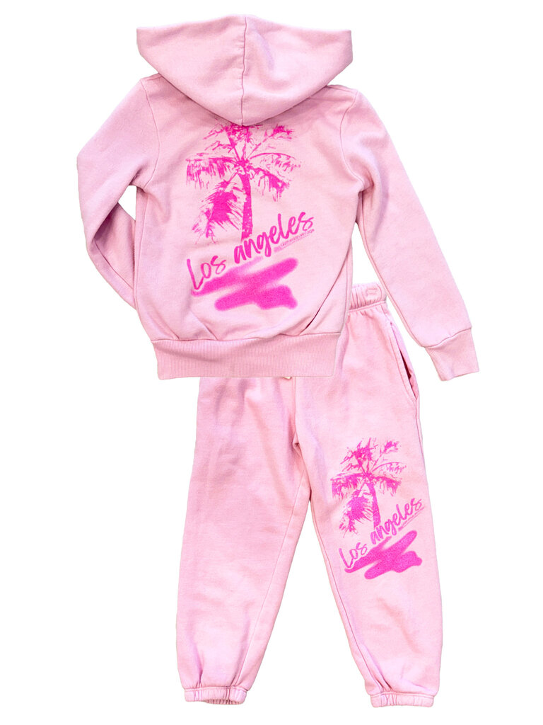 Californian Vintage Pink Palm Tree Zip Hoodie