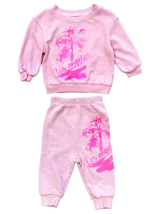 Californian Vintage Pink Palm Tree Baby Set Californian Vintage Pink Palm Tree Baby Set