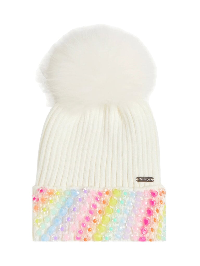 Bari Lynn Pom Charm Cuff Hat
