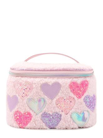 Heart Patched Sherpa Glam Bag