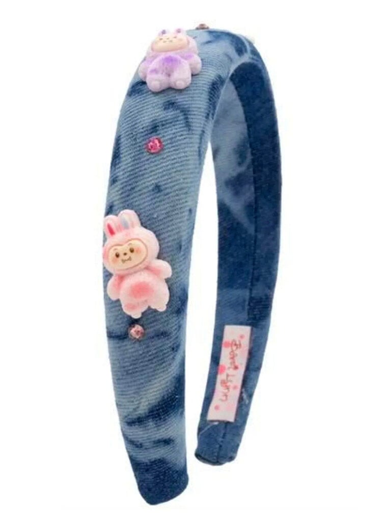 Bari Lynn Crystallized Monster Denim Padded Headband