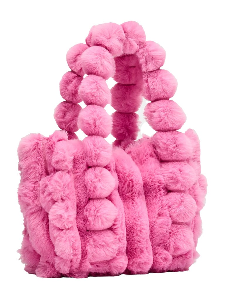 Bari Lynn Beaded Charm Faux Fur Tote