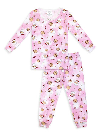 Esme Loungewear Pink Santa Cookie Pajamas