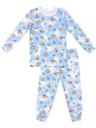 Esme Loungewear Blue Santa Cookie Pajamas