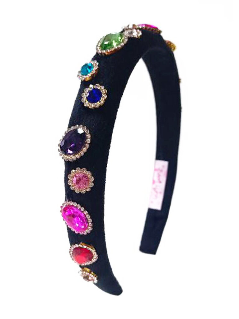 Bari Lynn Navy Jeweled Padded Headband